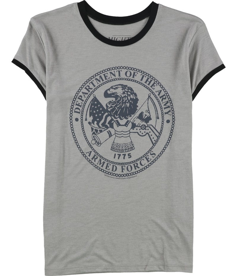 Mighty Fine Womens Armed Forces Ringer Graphic T-Shirt