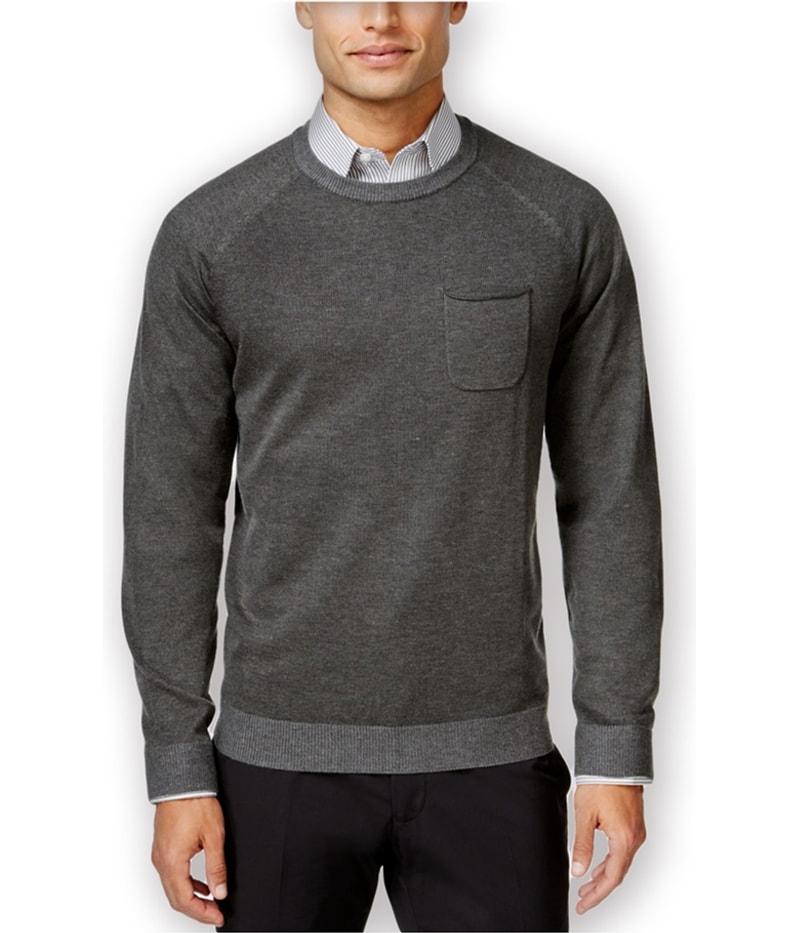 Ryan Seacrest Mens Pocket Crew Pullover Sweater