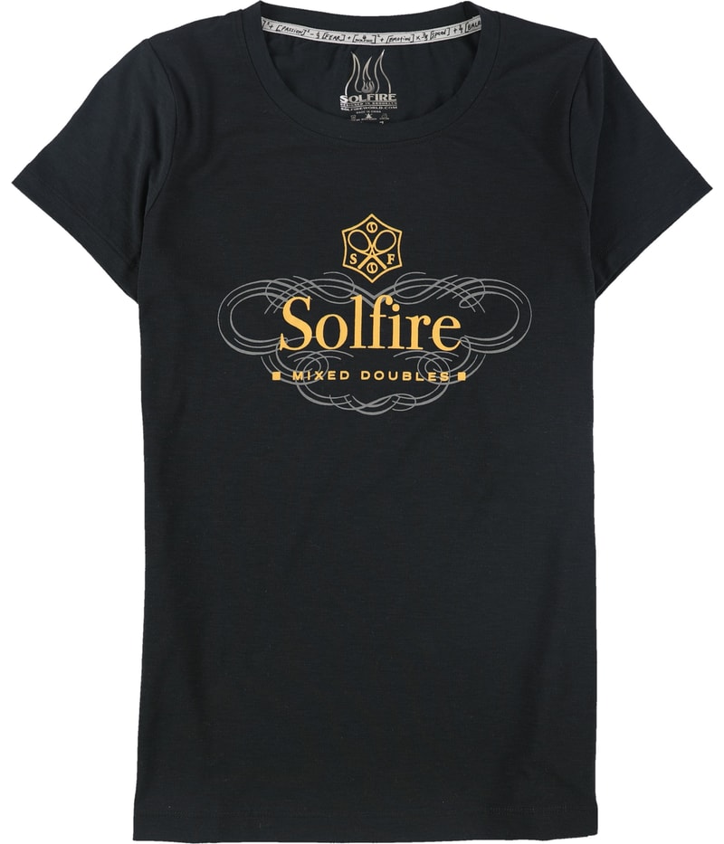 SOLFIRE Womens Mixed Doubles Graphic T-Shirt