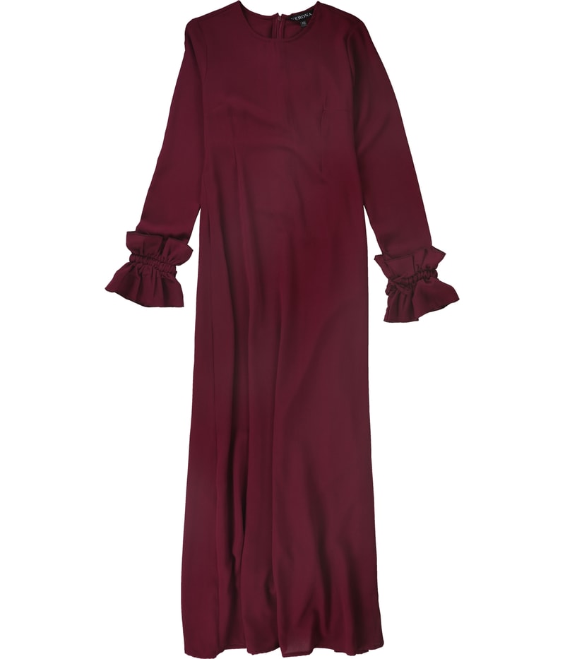 Verona Collection Womens Ruffle-Sleeve Maxi Dress