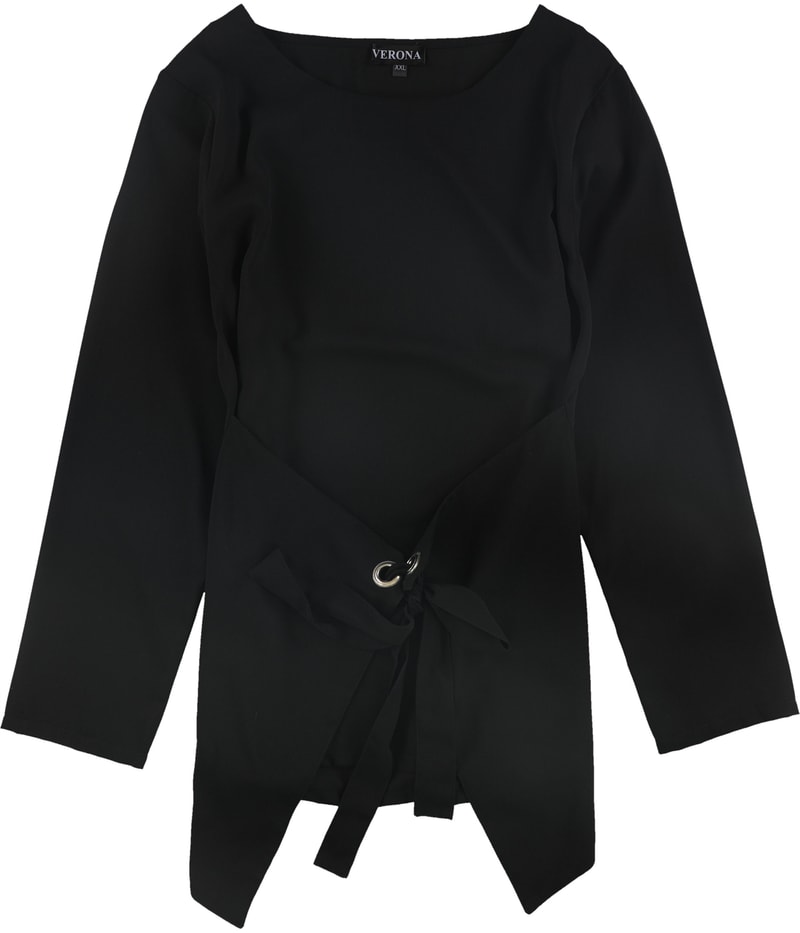 Verona Collection Womens Tie-Belt Shell Blouse