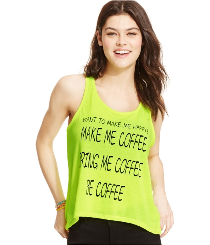 Pretty Rebellious Clothing Womens Coffee Neon Tank Top