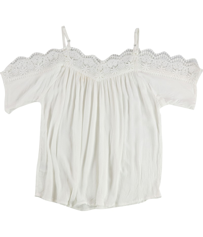 Kingston Grey Womens Lace Cold Shoulder Blouse