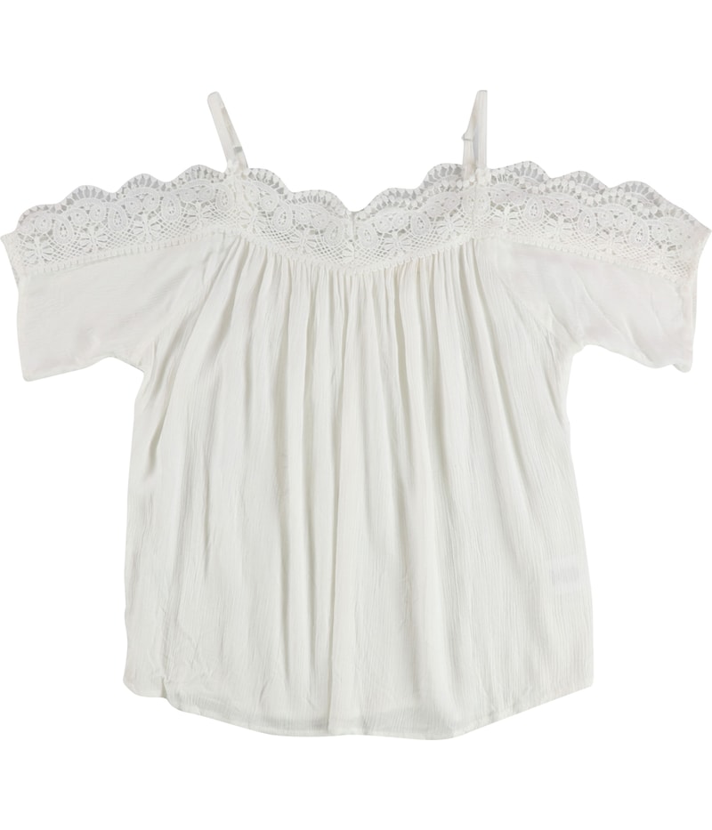 Kingston Grey Womens Lace Cold Shoulder Blouse