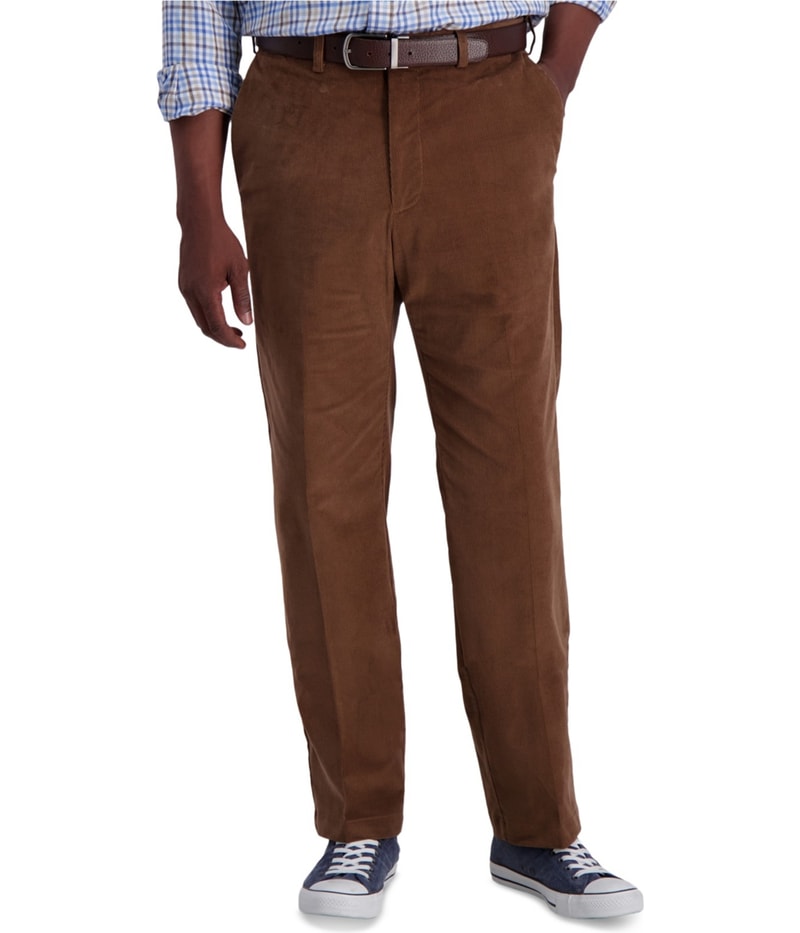 Haggar Mens Corduroy Straight Leg Casual Pants