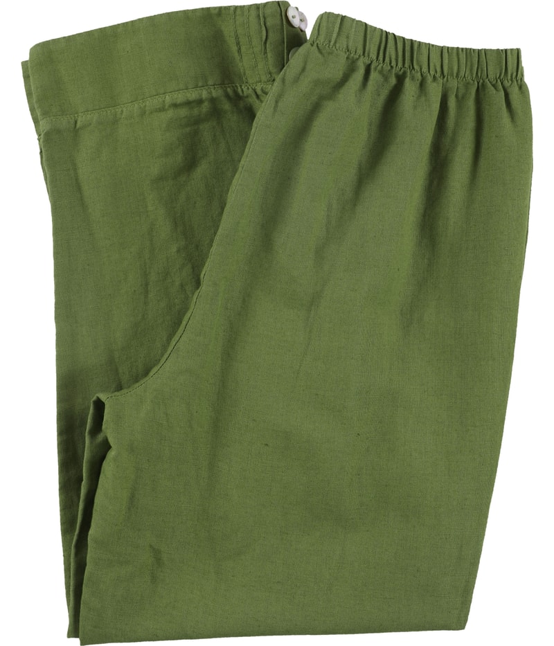 HC Collection Womens Pintuck Hem Tapered Cropped Capri Casual Pants in Green, image 2 of 2