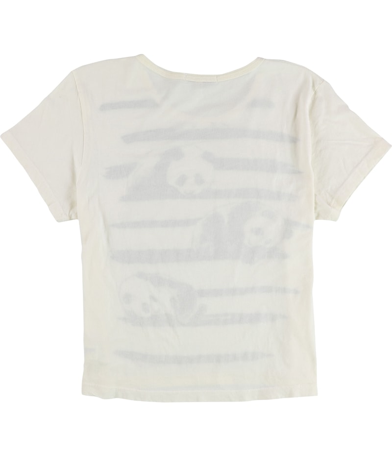 I LOVE H81 Womens Brush Pandas Graphic T-Shirt in White, image 2 of 2