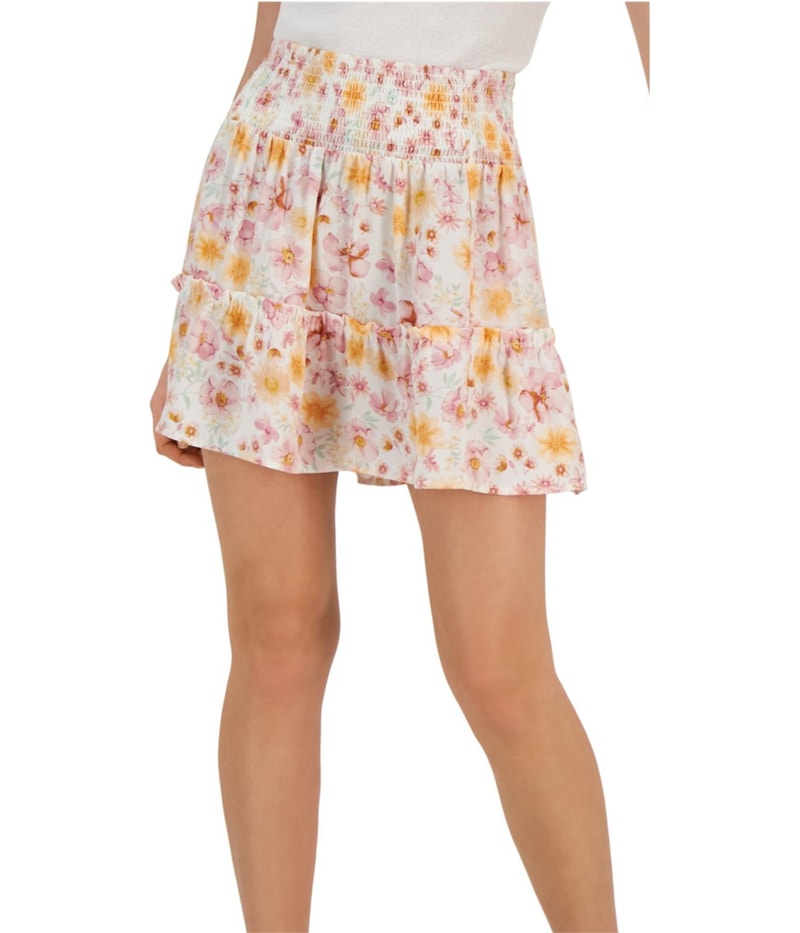 Hippie Rose Womens Floral Print Tiered Skirt