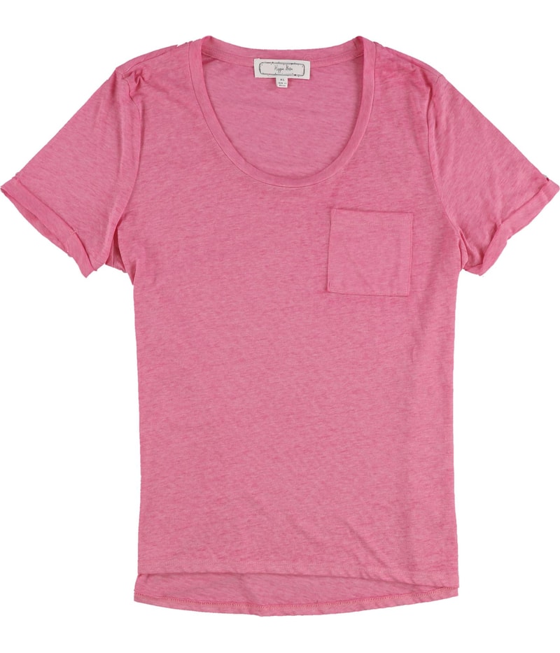 Hippie Rose Womens Burnout Pocket Tee Basic T-Shirt