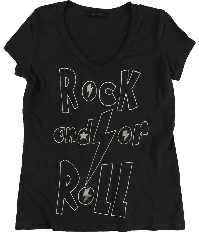 dirty violet Girls Rock And Or Roll Graphic T-Shirt