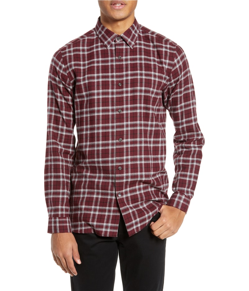 Theory Mens Plaid Button Up Shirt