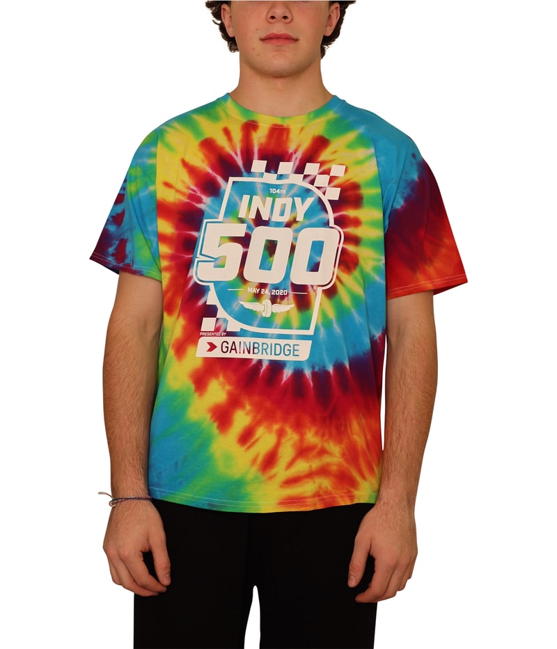 Indy 500 Mens Tie-Dye Graphic T-Shirt