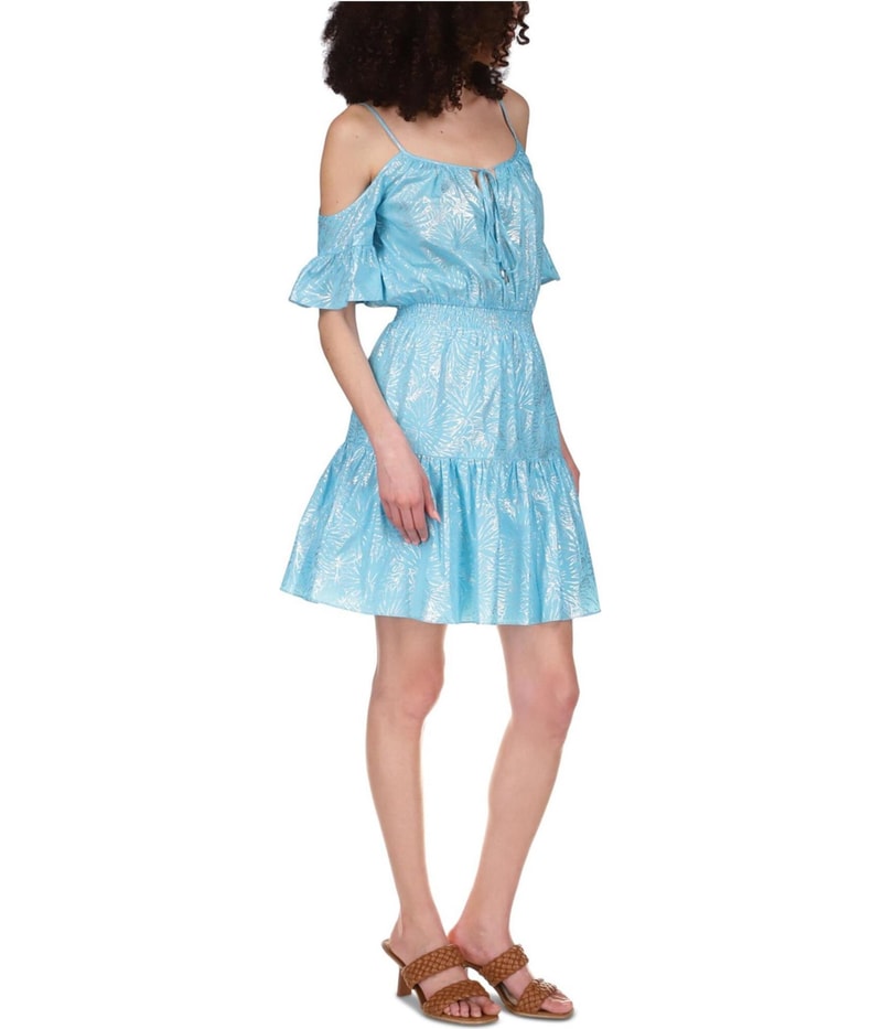 Michael Kors Womens Smocked Mini Dress