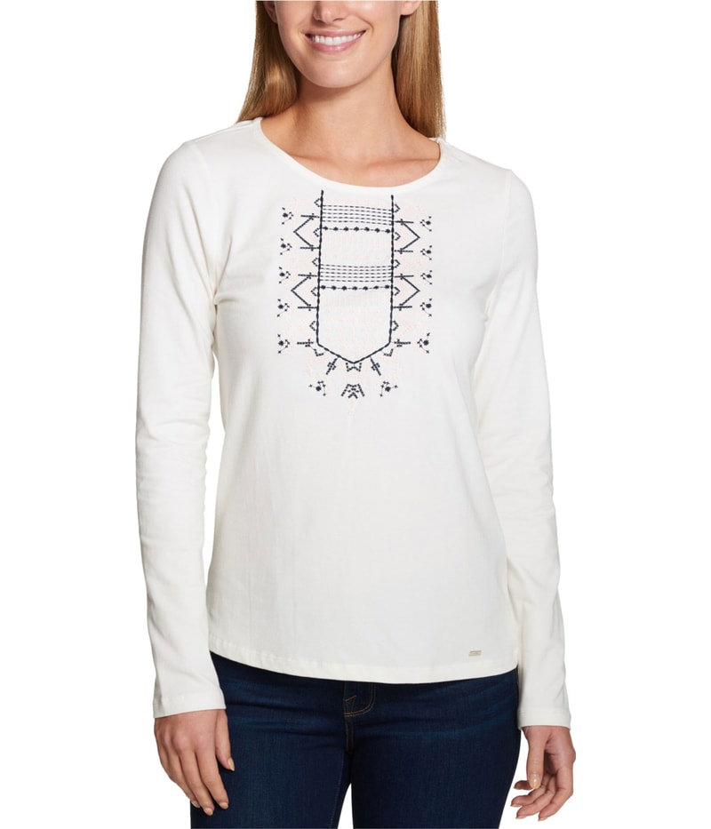 Tommy Hilfiger Womens Embroidered Basic T-Shirt