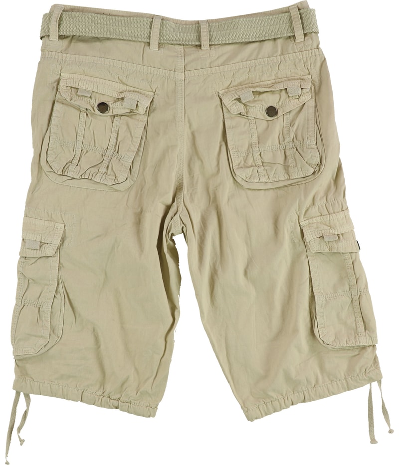 BLU ROCK Mens Drawstring Hem Casual Cargo Shorts