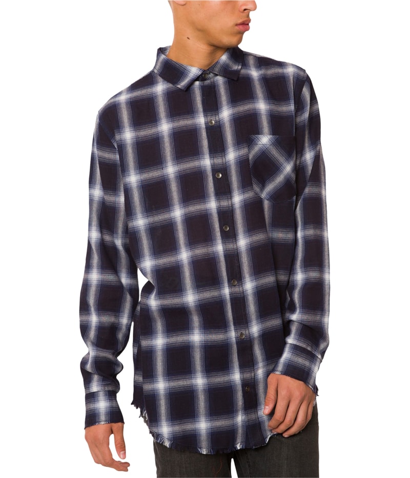 Jaywalker Mens Curved-Hem Button Up Shirt