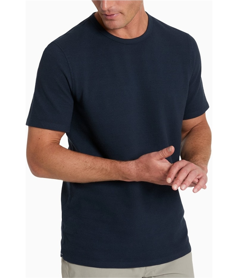 Kenneth Cole Mens Textured Stretch Basic T-Shirt