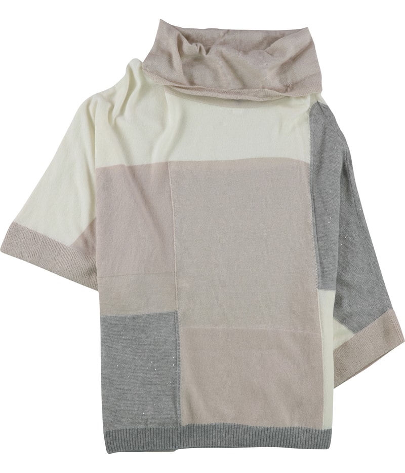 St. John Womens Cashmere Blend Patched Poncho Sweater