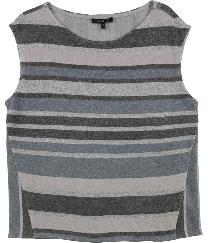 St. John Womens Striped Sleeveless Blouse Top