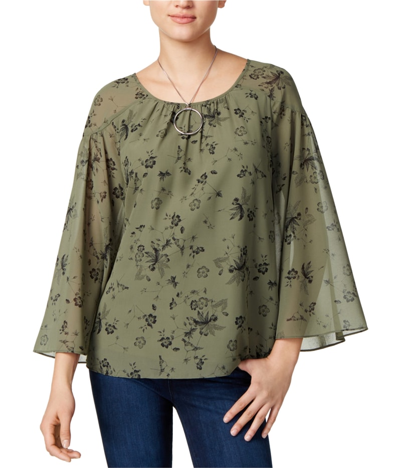 Kensie Womens Printed Knit Blouse