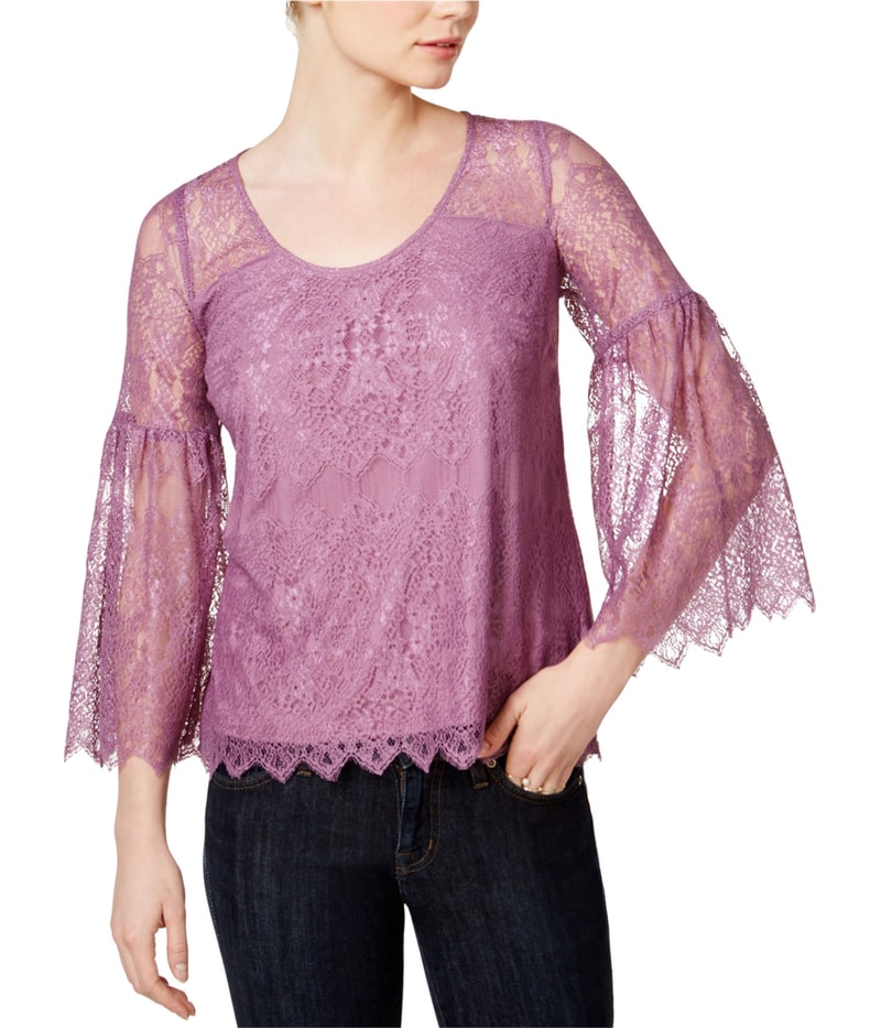 Kensie Womens Lantern-Sleeve Knit Blouse