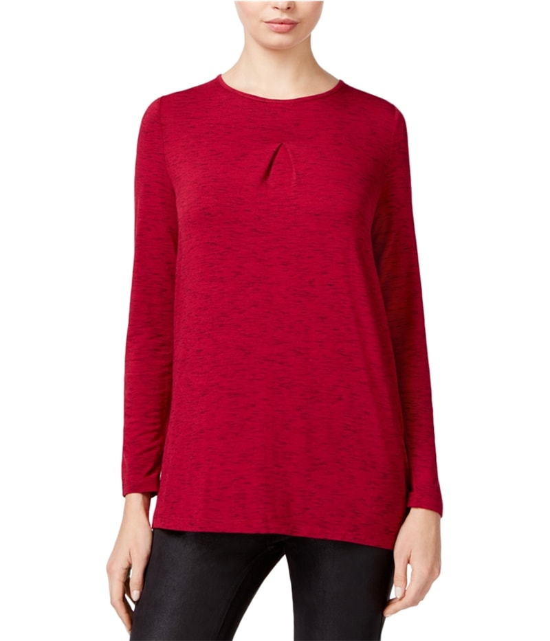 Kensie Womens Space Dyed Knit Shell Blouse