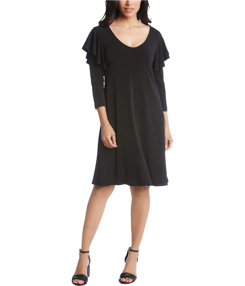 Karen Kane Womens Ruffle A-line Dress
