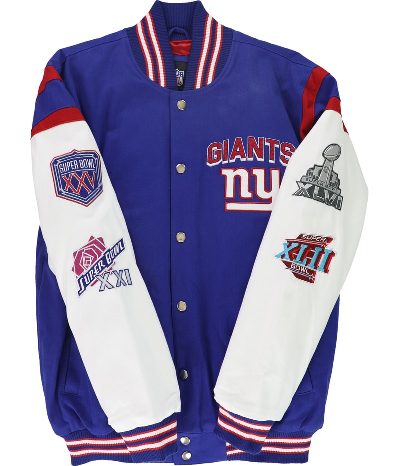 NFL Mens Giants Super Bowl XLVI Varsity Jacket, view 2