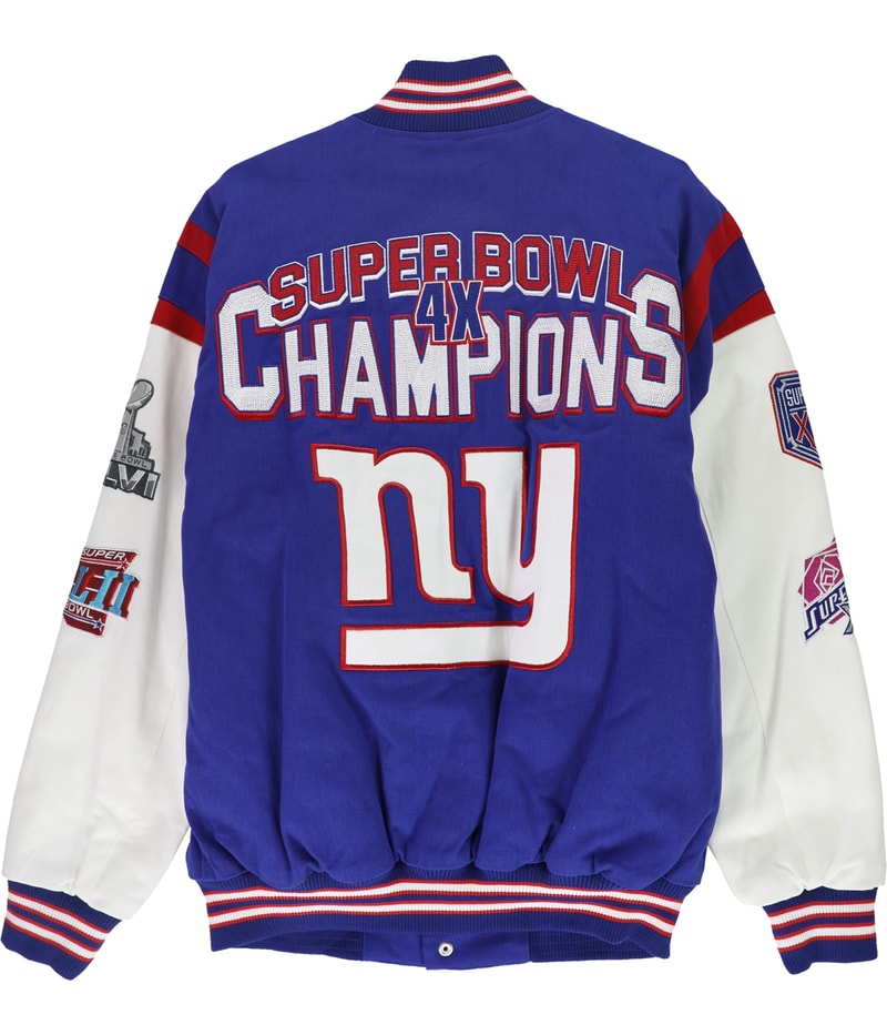 NFL Mens Giants Super Bowl XLVI Varsity Jacket, view 3