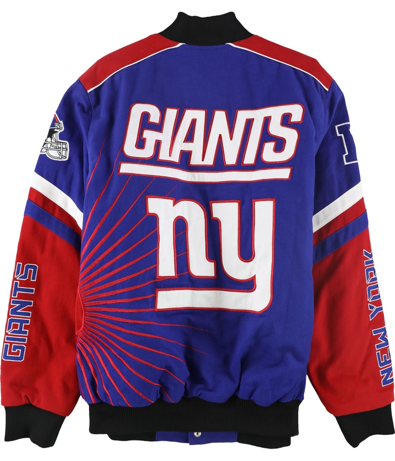 NFL Mens New York Giants Embroidered Varsity Jacket, view 3