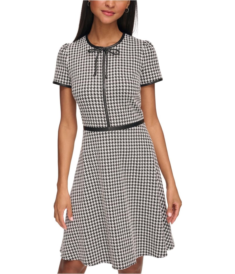 Karl Lagerfeld Womens Bow Neck Mini A-line Dress