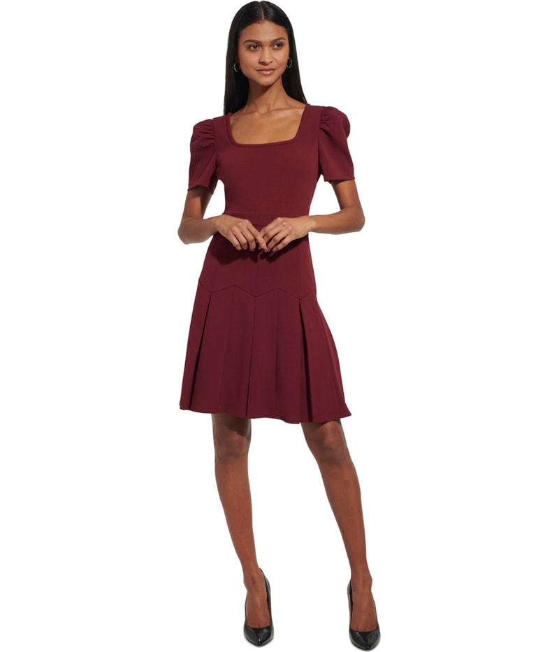 Karl Lagerfeld Womens Crepe A Line Sheath Mini Dress