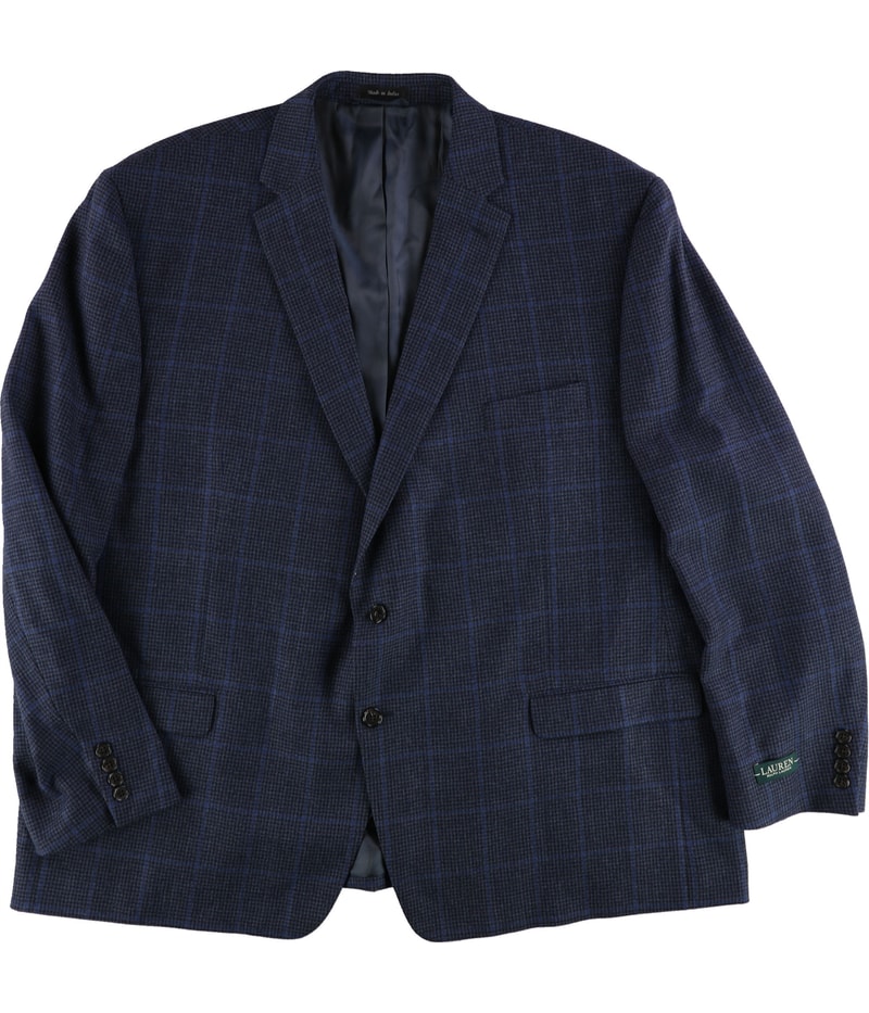 Ralph Lauren Mens Plaid Two Button Blazer Jacket