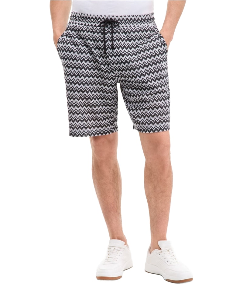 Karl Lagerfeld Mens Zig-Zag Jacquard Athletic Walking Shorts
