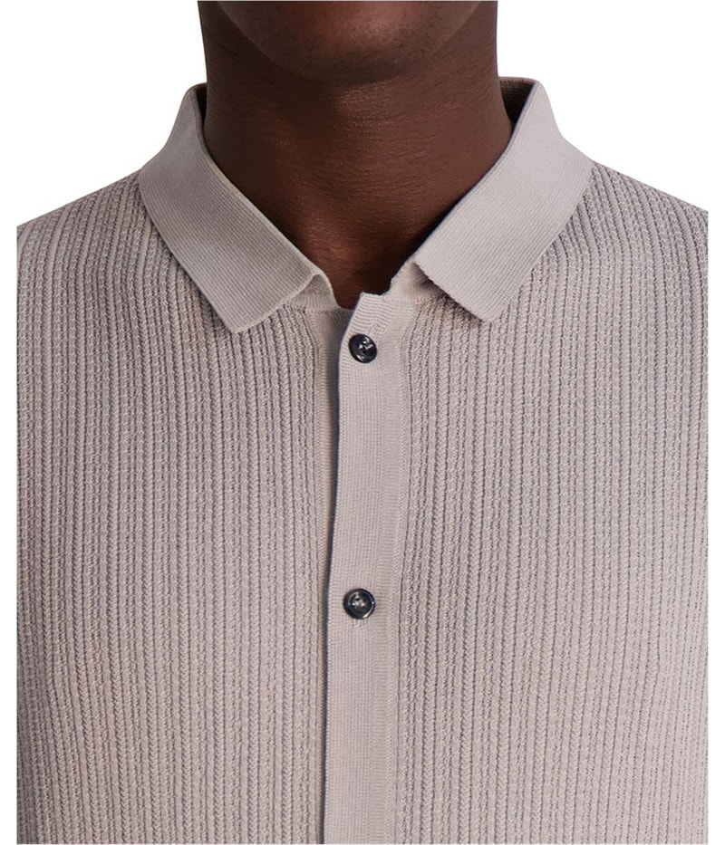 Karl Lagerfeld Mens Knit Cardigan Polo Sweater