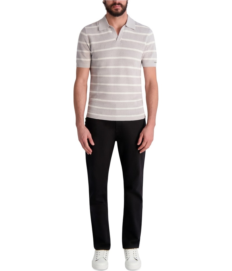 Karl Lagerfeld Mens Stripe Sweater Polo Shirt