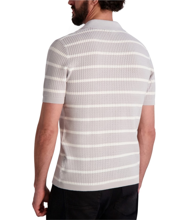 Karl Lagerfeld Mens Stripe Sweater Polo Shirt