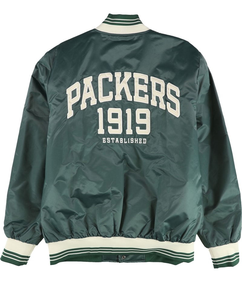 STARTER Mens Green Bay Packers Varsity Jacket, view 2