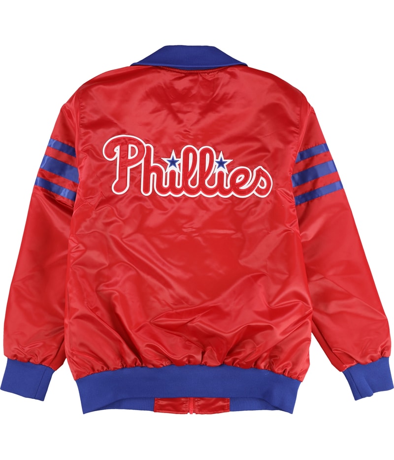 STARTER Mens Philadelphia Phillies Bomber Jacket, view 2