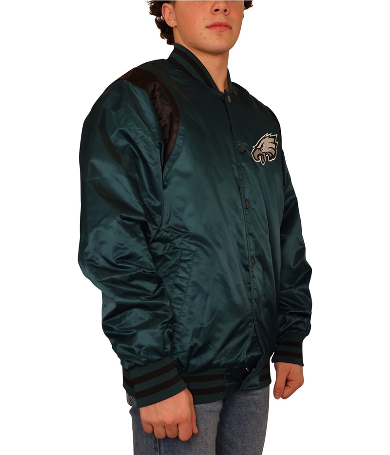 STARTER Mens Philadelphia Eagles Varsity Jacket, view 2