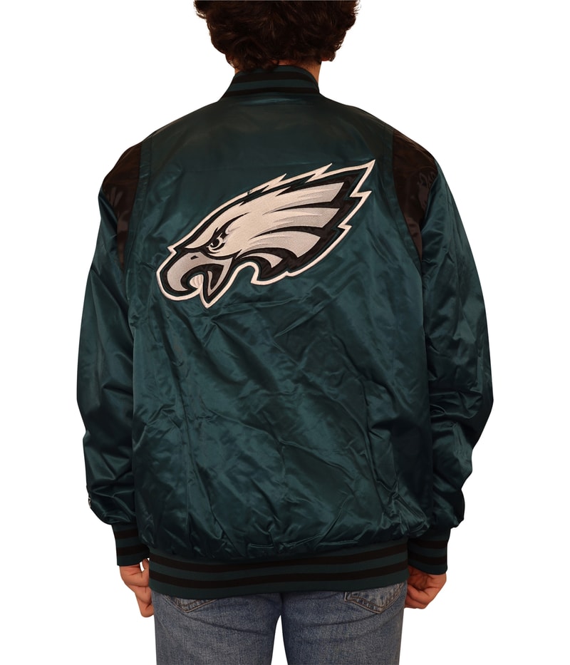 STARTER Mens Philadelphia Eagles Varsity Jacket, view 3