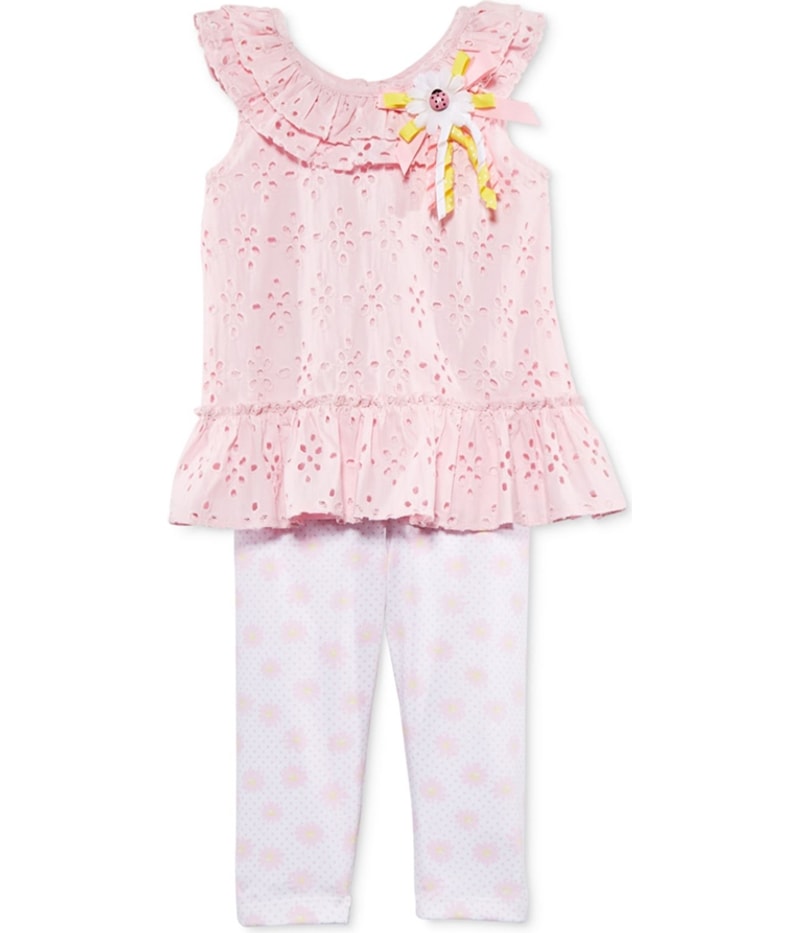 Bluberi Boulevard Girls 2-Piece Eyelet Tunic Blouse