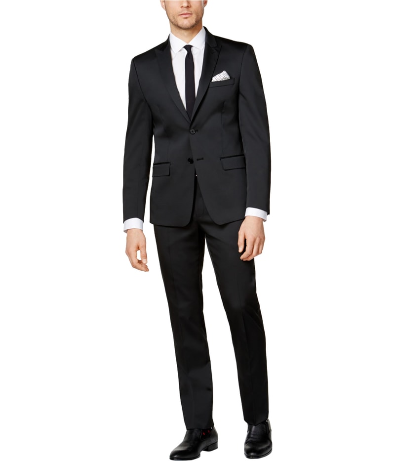 Calvin Klein Mens Peak Lapel Big & Tall Formal Tuxedo