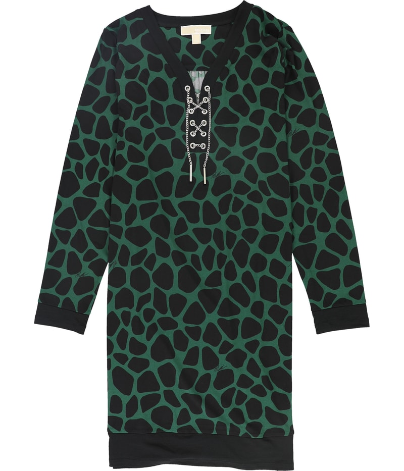 Michael Kors Womens Printed Lace-Up Sheath Dress