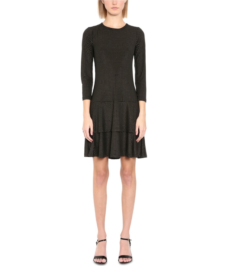 Michael Kors Womens Metallic Dot Flounce Dress