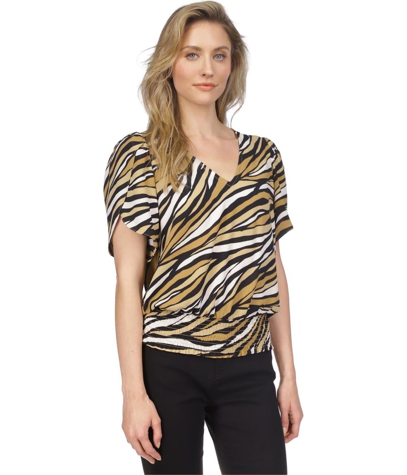 Michael Kors Womens Smocked Shell Blouse