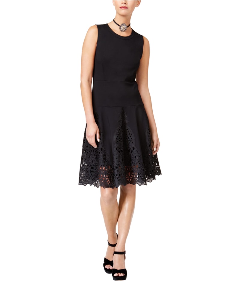 Kobi Womens Crochet Trim A-line Dress