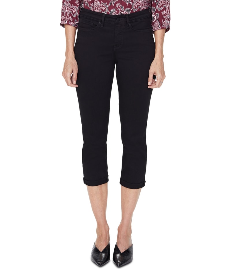 NYDJ Womens Solid Straight Leg Regular Cropped Jeans