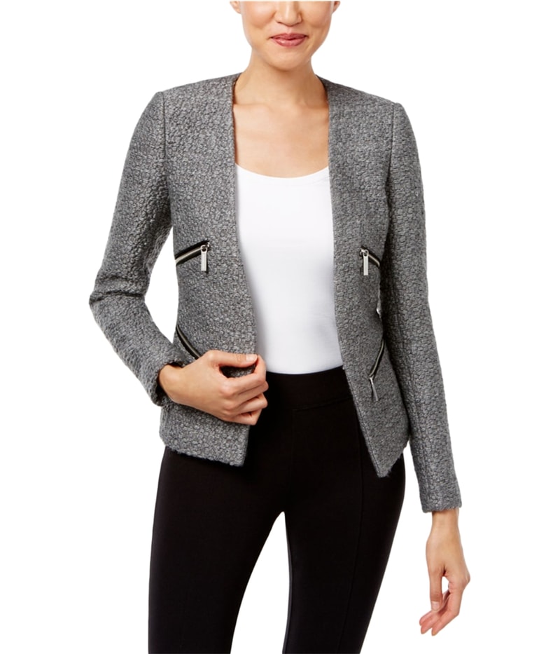 Michael Kors Womens Open-Front Moto Blazer Jacket