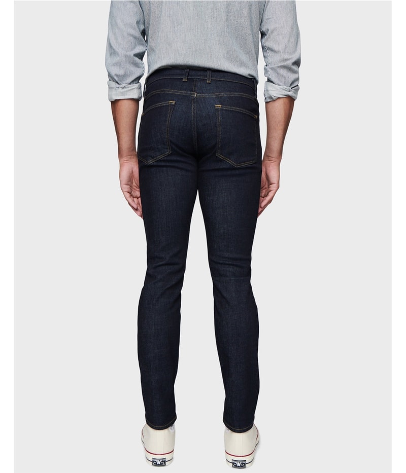 DSTLD Mens Solid Tapered Skinny Jeans, view 2